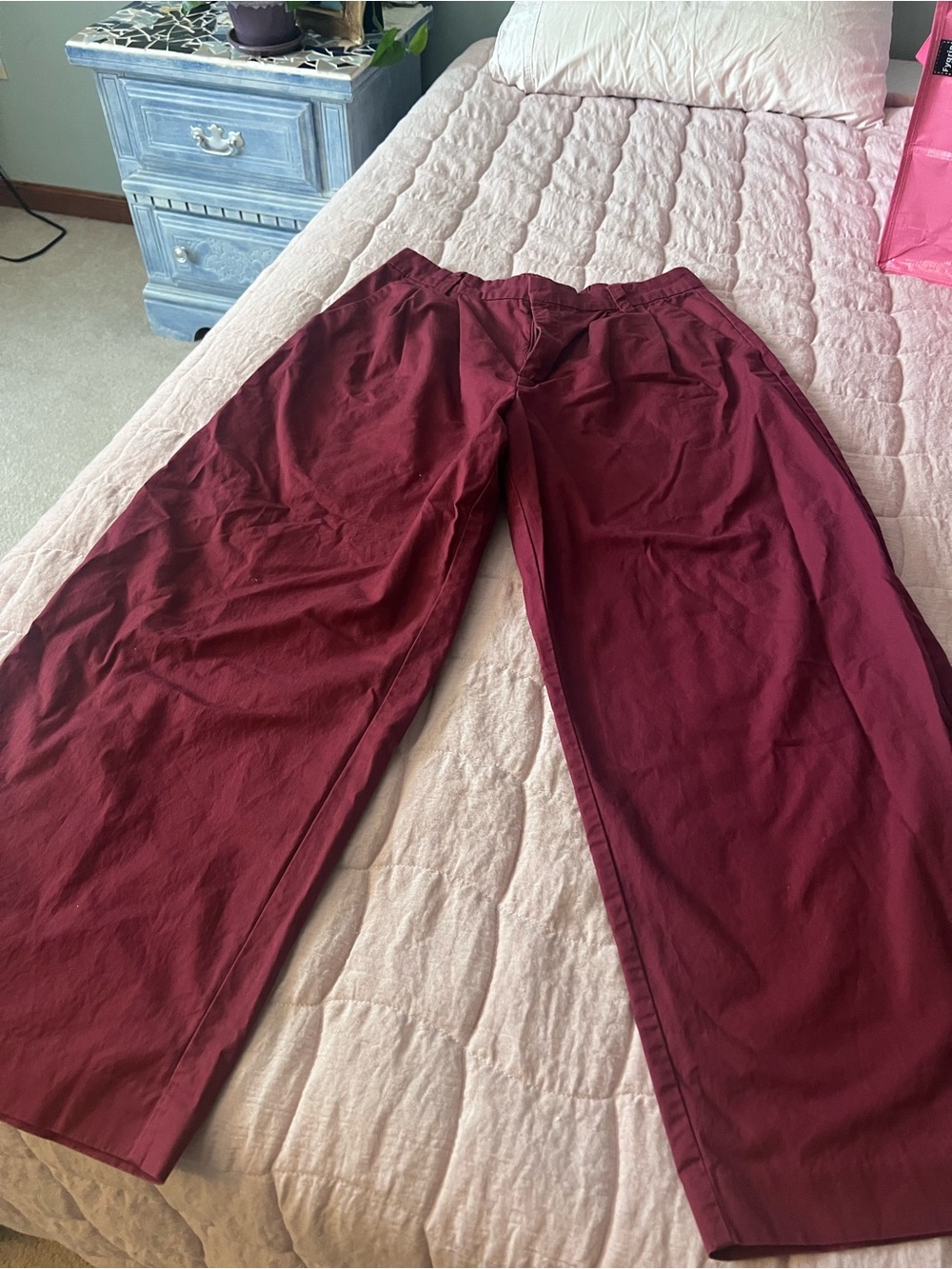 super wide leg twill trouser